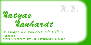 matyas manhardt business card